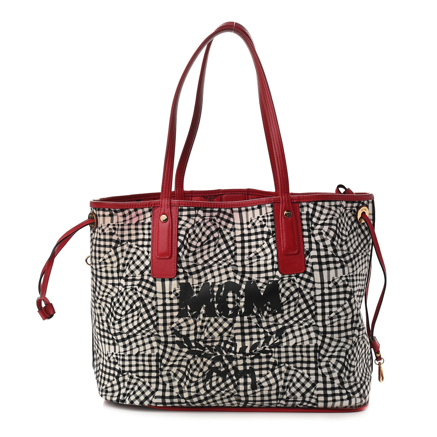 MCM Visetos Medium Liz Reversible Shopper Tote Ruby Red 8 of 17