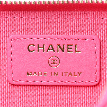 Chanel Caviar Quilted Zipped Key Holder Case Pink 6 of 10