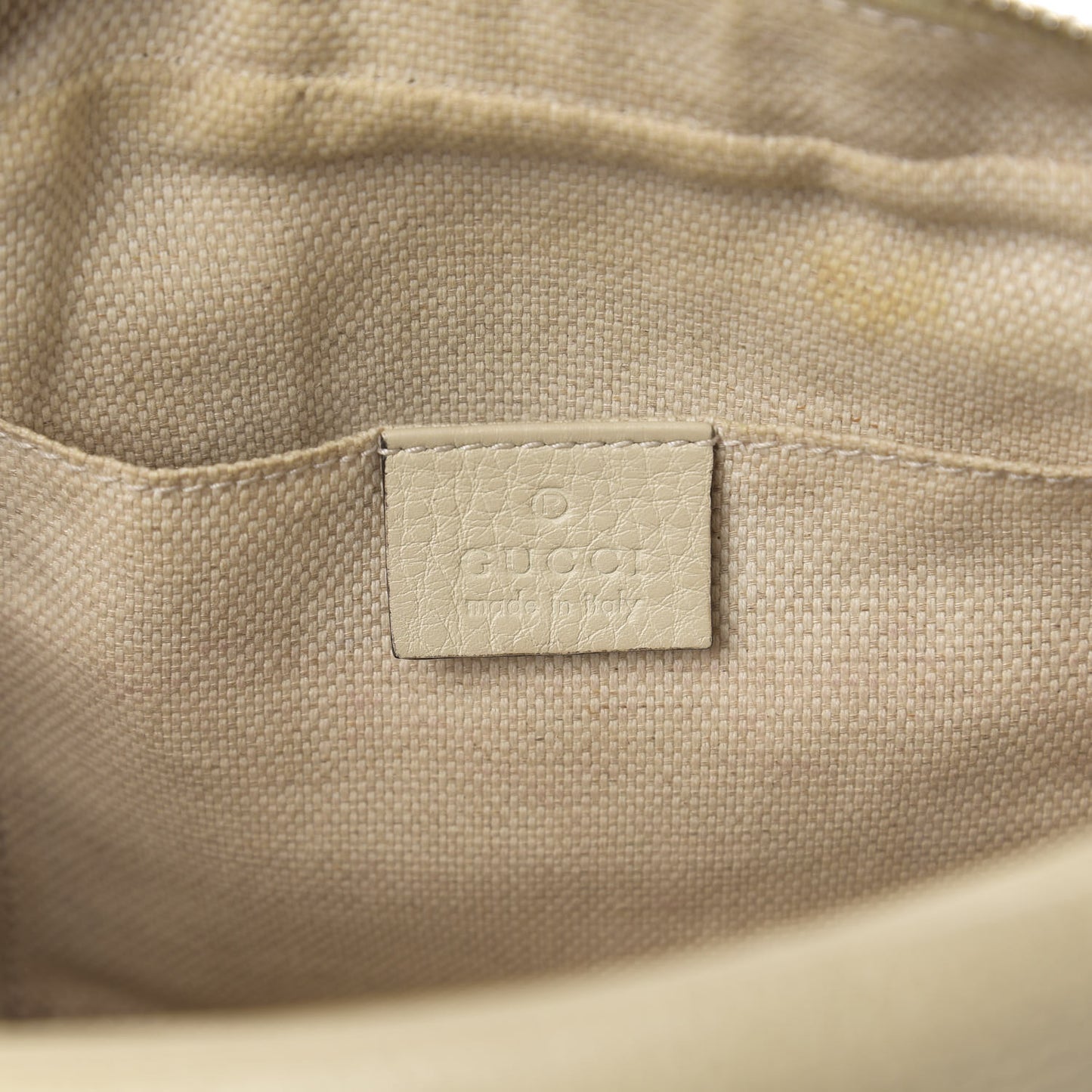 Pebbled Calfskin Small Soho Disco Bag Off White