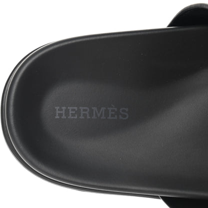 Hermes Calfskin Womens Chypre Sandals 38.5 Black 7 of 9