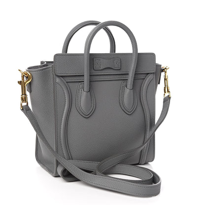 Celine Drummed Calfskin Nano Luggage Kohl 3 of 12