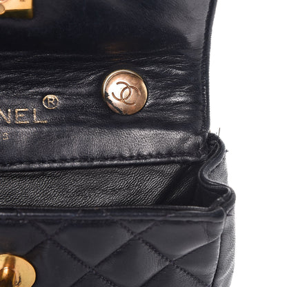 Chanel Lambskin Quilted Bicolor Extra Mini Flap Navy White 7 of 16