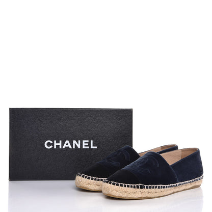 Chanel Velvet CC Espadrilles 41 Dark Navy Black 9 of 9