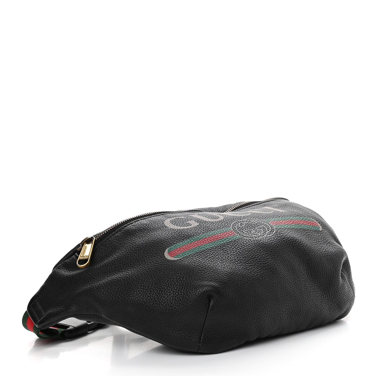 Gucci Grained Calfskin Logo Belt Bag Black 4 of 10