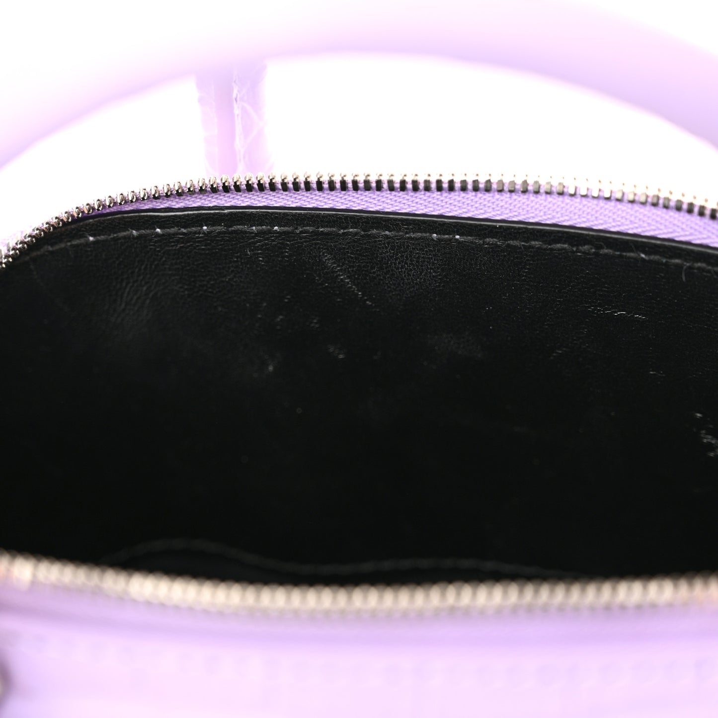 Shiny Calfskin Logo Crocodile Embossed S Ville Top Handle Bag Lilac White