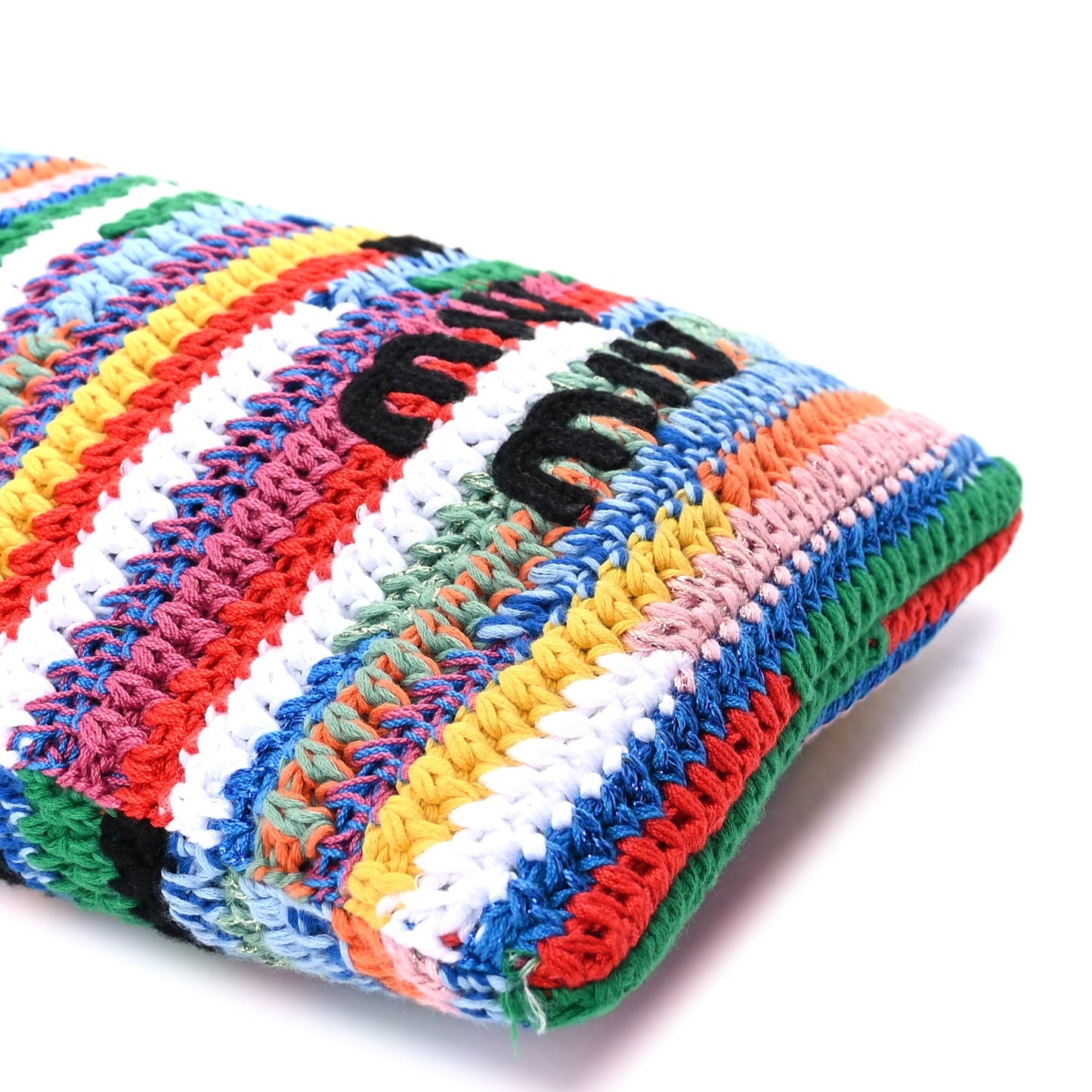 Fabric Crochet Drawstring Pouch  Multicolor