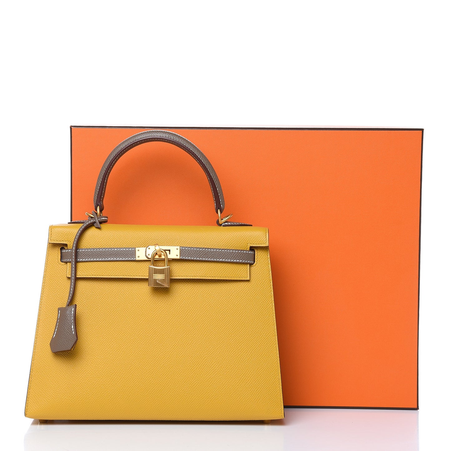 Epsom Horseshoe Kelly Sellier 25 Jaune Ambre Etoupe