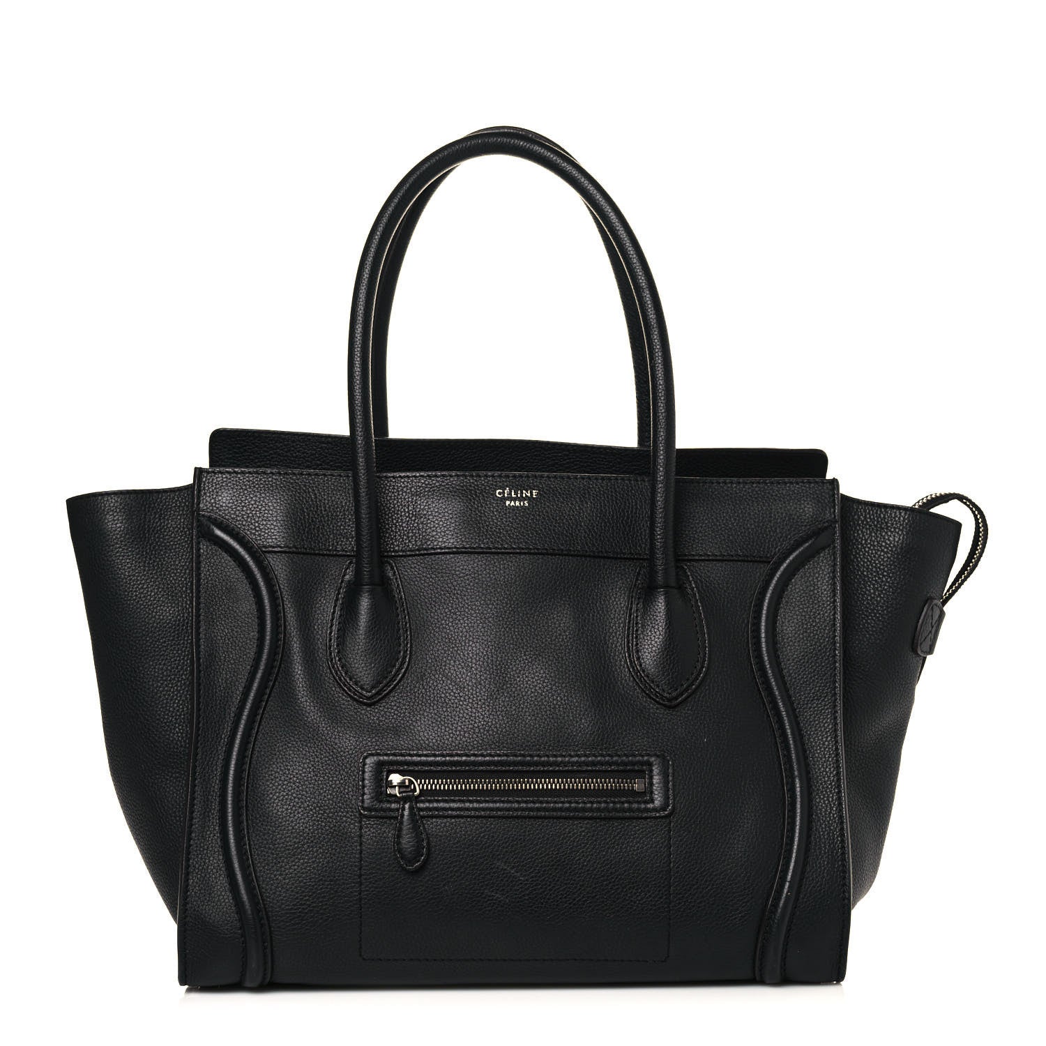 Celine Drummed Calfskin Shoulder Luggage Black 1 of 13