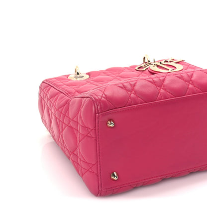 Christian Dior Lambskin Cannage Medium Lady Dior  Fuchsia 7 of 8