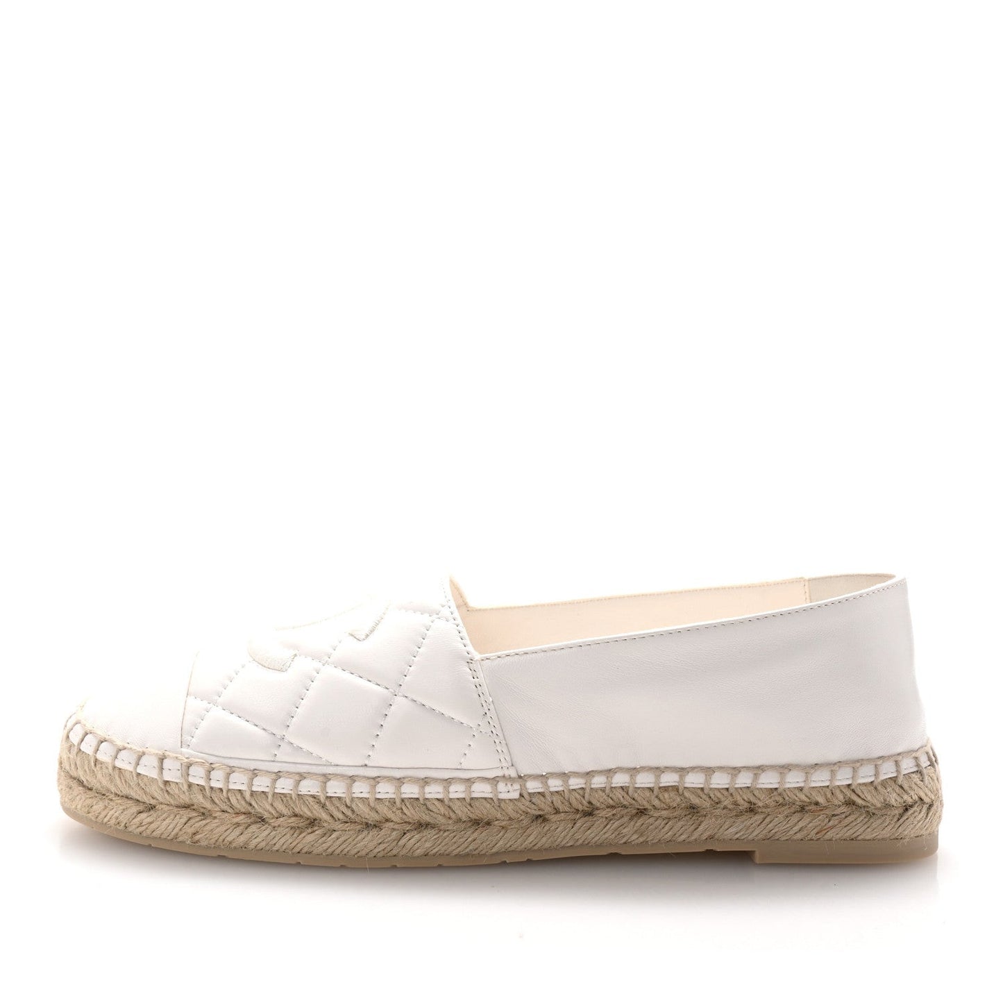 Lambskin Quilted CC Espadrilles 41 White