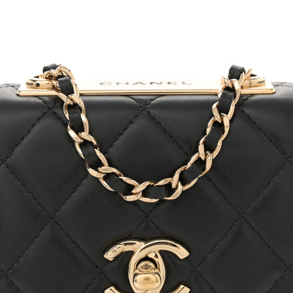 Chanel Lambskin Quilted Mini Trendy CC Chain Wallet Black 8 of 11