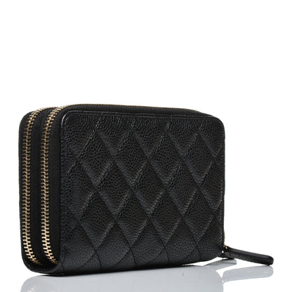Chanel Caviar Quilted Large Gusset Double Zip Around Wallet Black 11 of 15