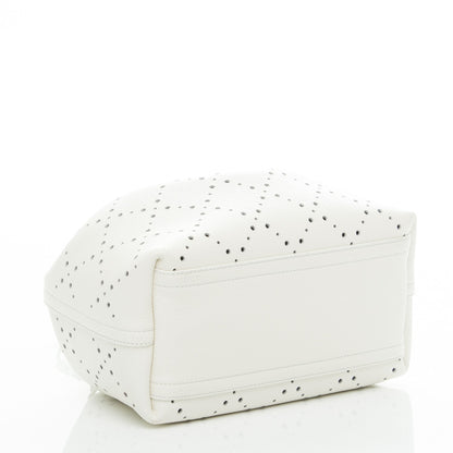 Chanel Caviar Perforated Drawstring CC Bag White 4 of 7