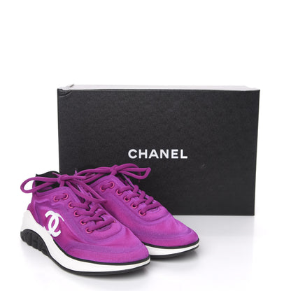 Chanel Lycra Womens CC Sneakers 36 Dark Pink 8 of 8