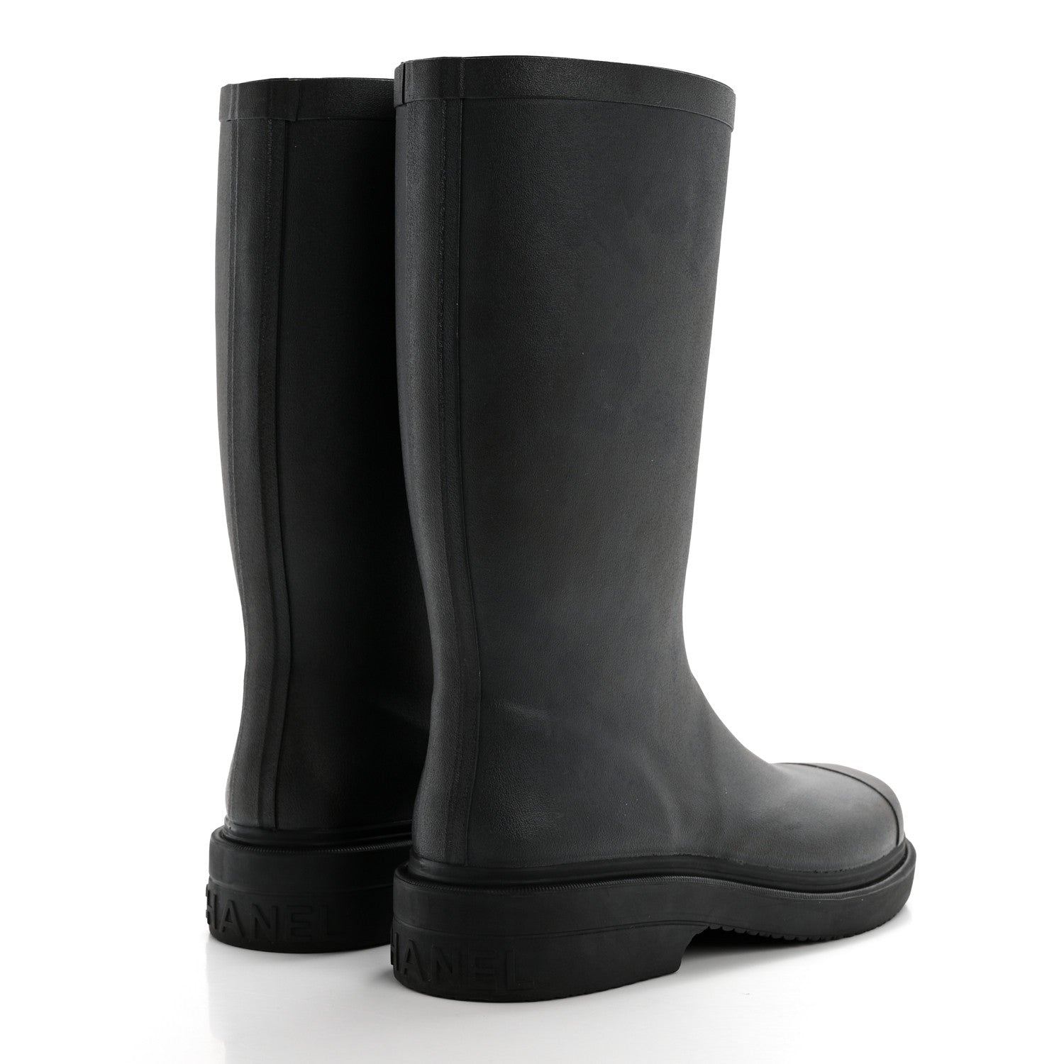 Chanel Caoutchouk CC High Boots 38 Black 4 of 8