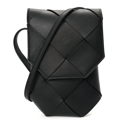 Bottega Veneta Calfskin Intreccio Diago Phone Pouch Black Pinecone Black Pinecone 1 of 9
