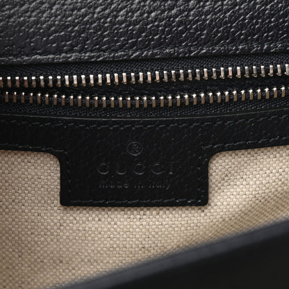 Gucci GG Supreme Monogram Textured Dollar Calfskin Web Small Ophidia Padlock Top Handle Bag Beige Blue 6 of 11