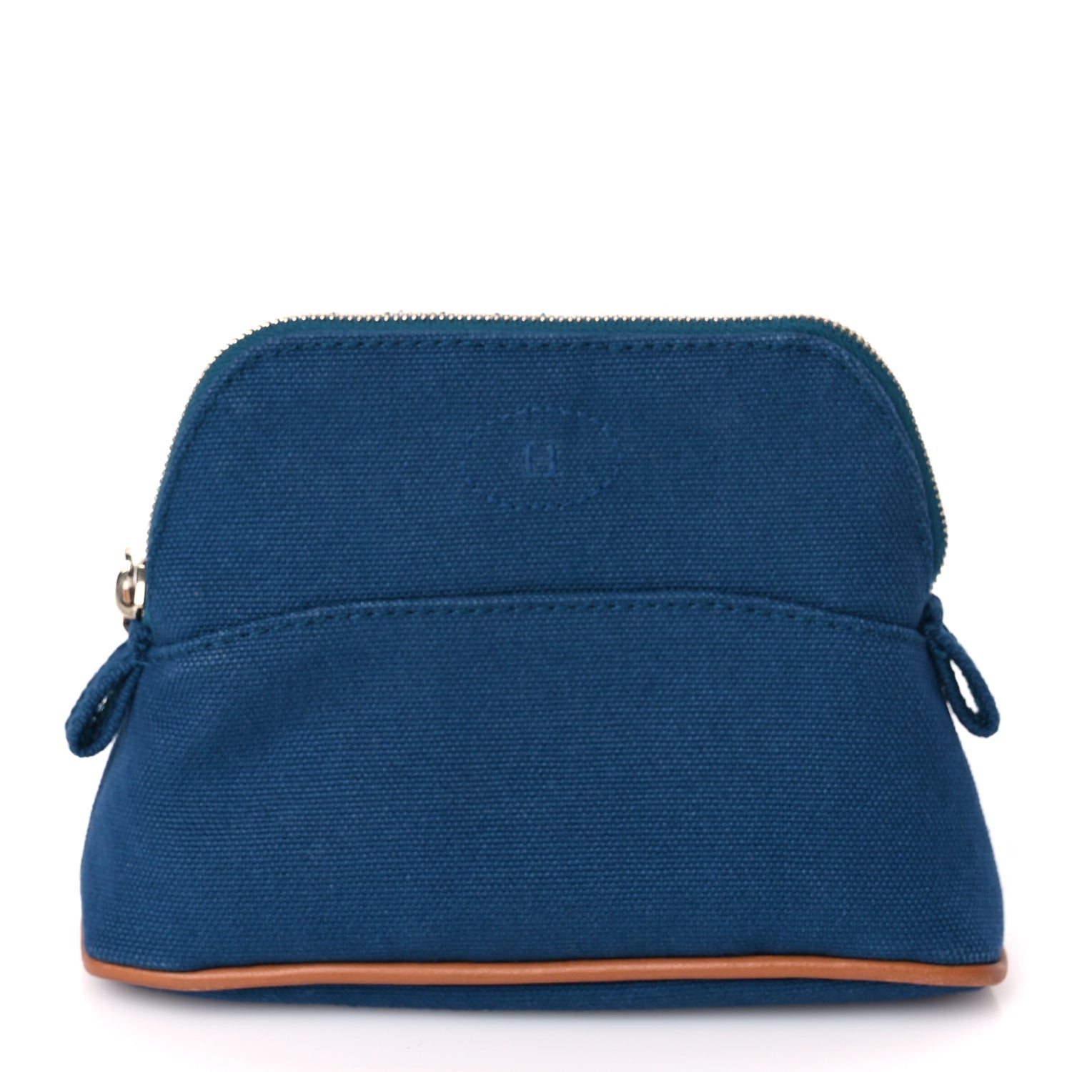 Hermes Cotton Canvas Mini Mini Bolide Travel Cosmetic Pouch Bleu De Prusse 1 of 8