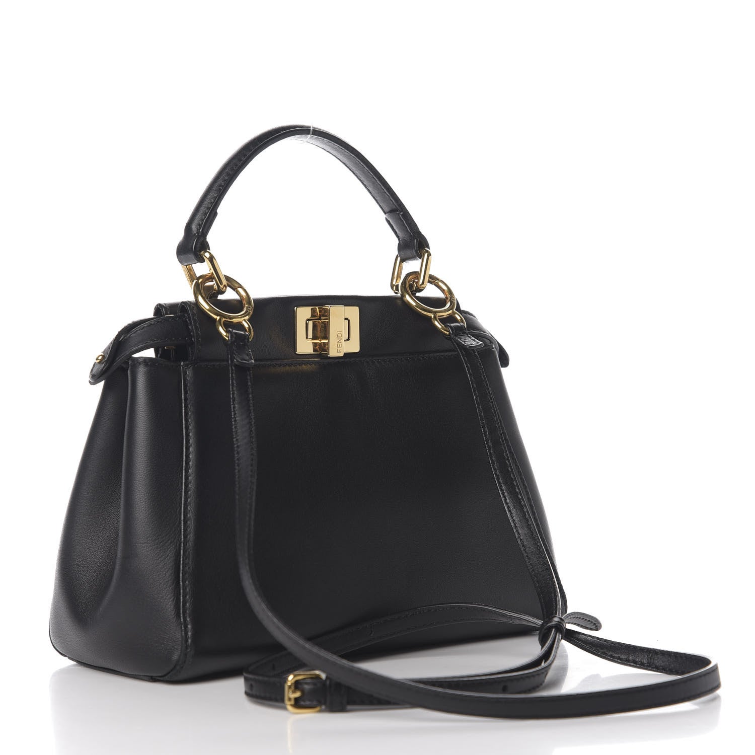 Fendi Nappa Mini Peekaboo Iconic Satchel Black 2 of 8