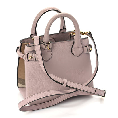 Burberry Derby Calfskin House Check Small Banner Tote Pale Orchid 2 of 8