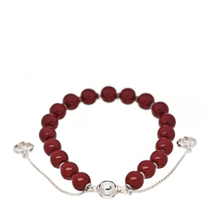 Gucci Sterling Silver Wood Boule Britt Bracelet Red 2 of 5