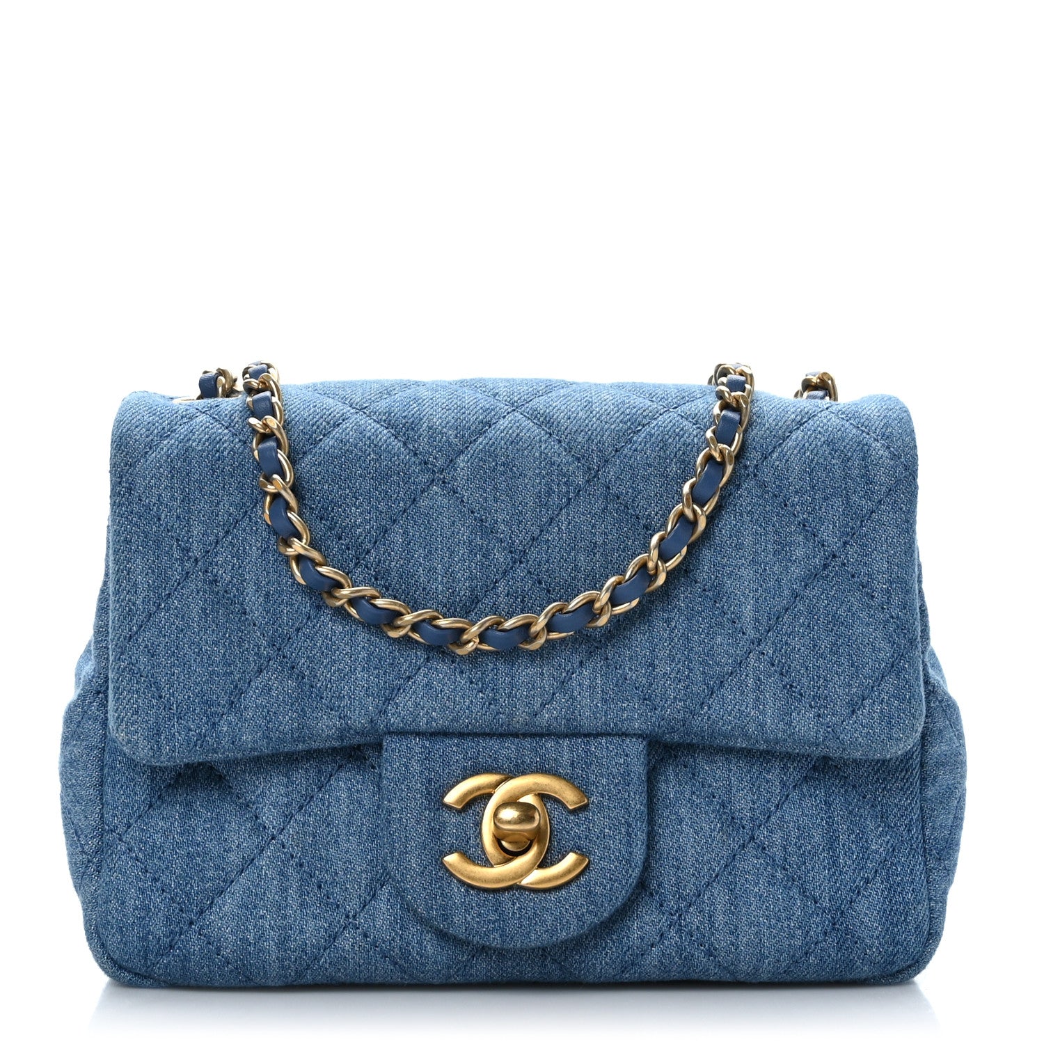 Chanel Denim Quilted Mini Pearl Crush Flap Blue 1 of 9