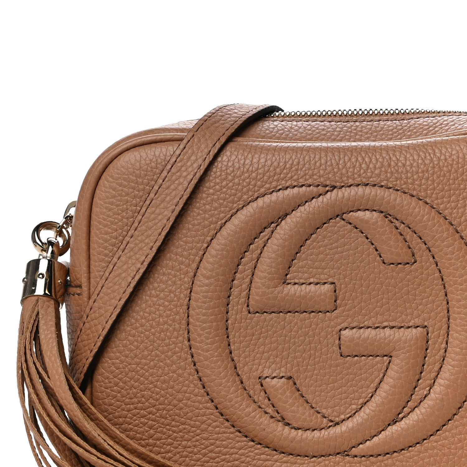 Gucci Pebbled Calfskin Small Soho Disco Bag Camelia 10 of 10