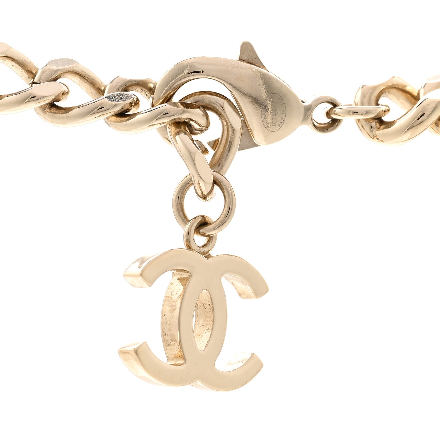 Chanel Metal Enamel Chain CC Choker Gold White 4 of 6