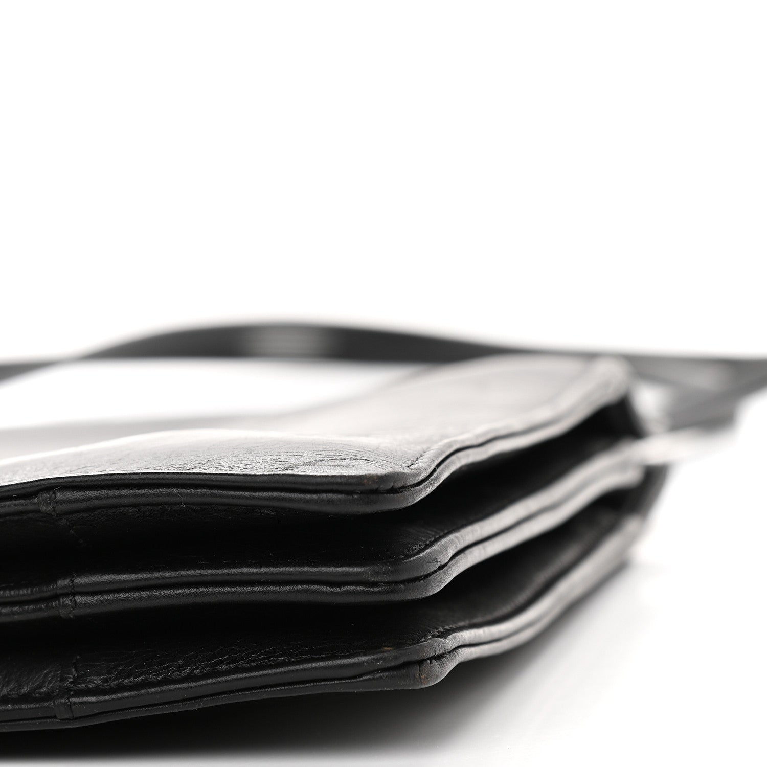 Celine Smooth Calfskin Medium Clasp Shoulder Bag Black 9 of 10