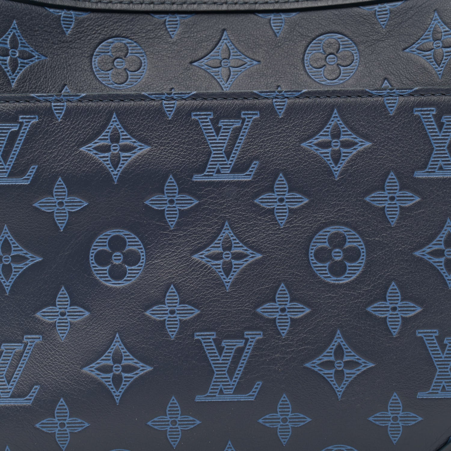Louis Vuitton Calfskin Monogram Shadow Duo Messenger Navy Blue 8 of 10