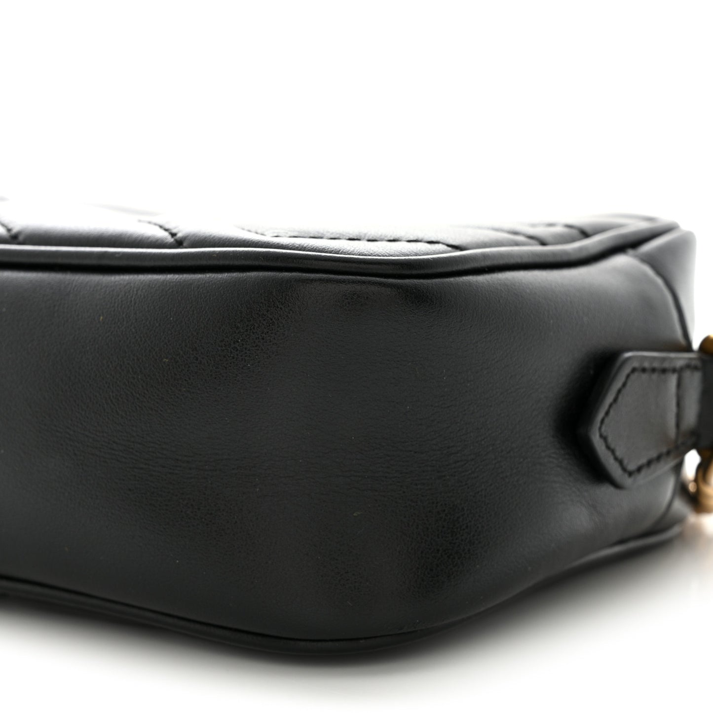 Calfskin Matelasse Mini GG Marmont Chain Shoulder Bag Black