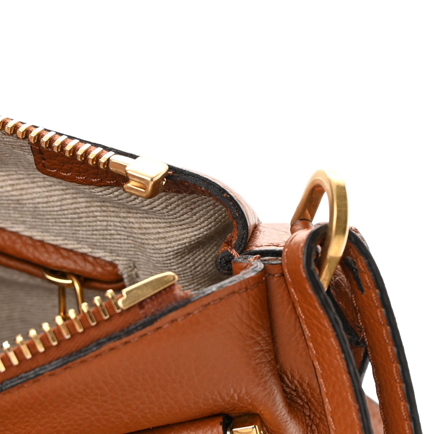 Calfskin Small Marcie Satchel Tan