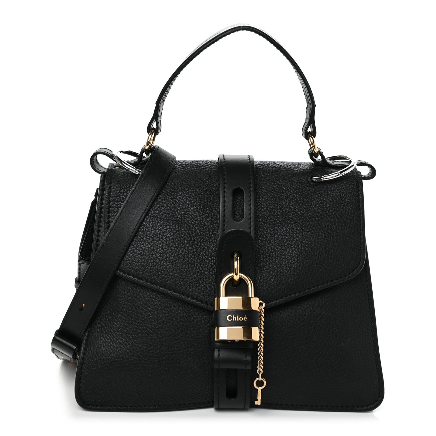 Grained Calfskin Small Aby Day Shoulder Bag Black