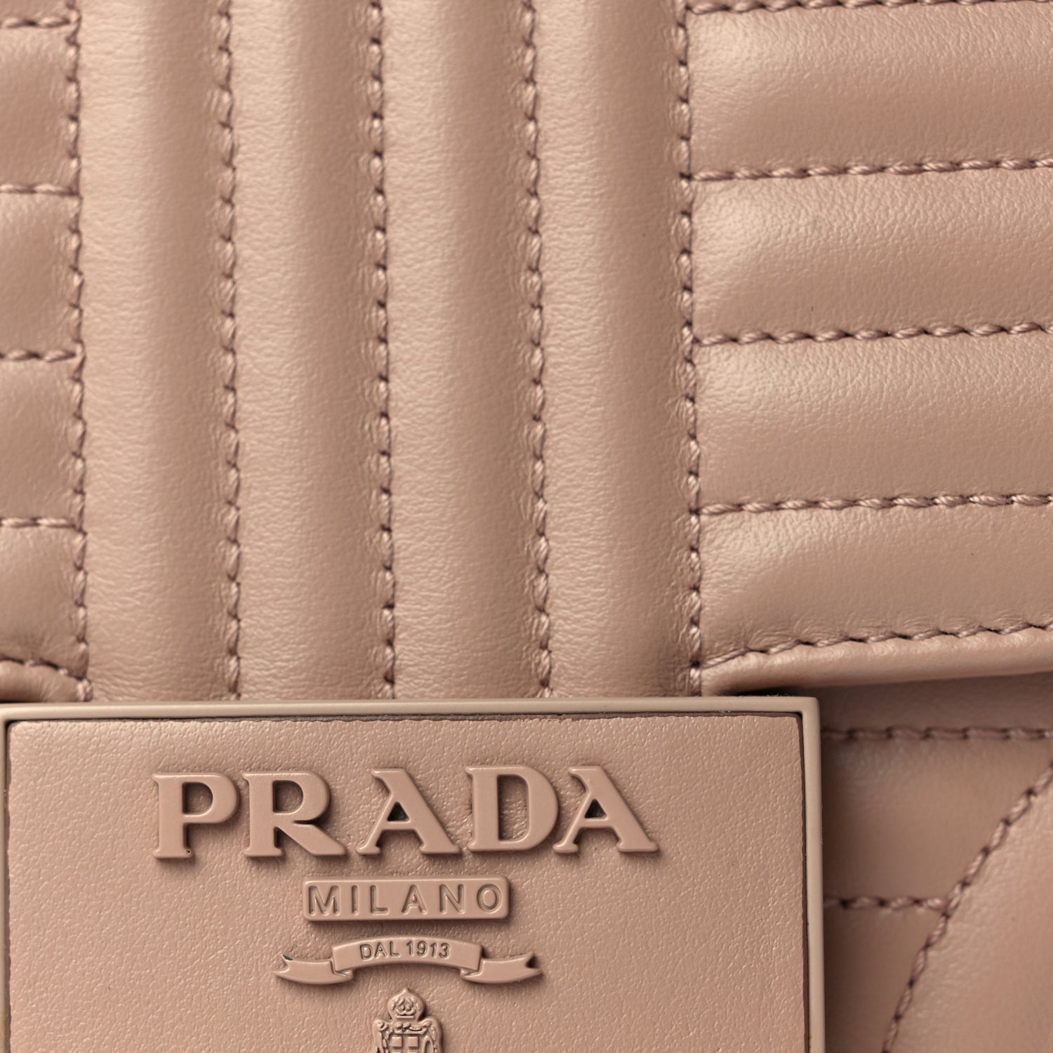 Prada Soft Calfskin Impuntu Embleme Monochrome Flap Shoulder Bag Cipria 6 of 8