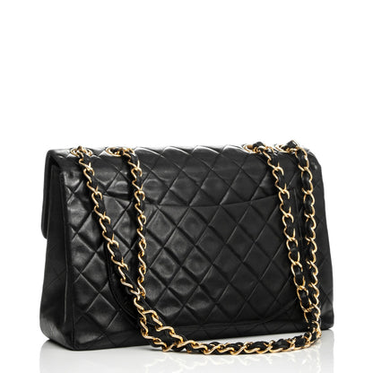 Chanel Lambskin Quilted XL Jumbo Single Flap Black 3 of 11
