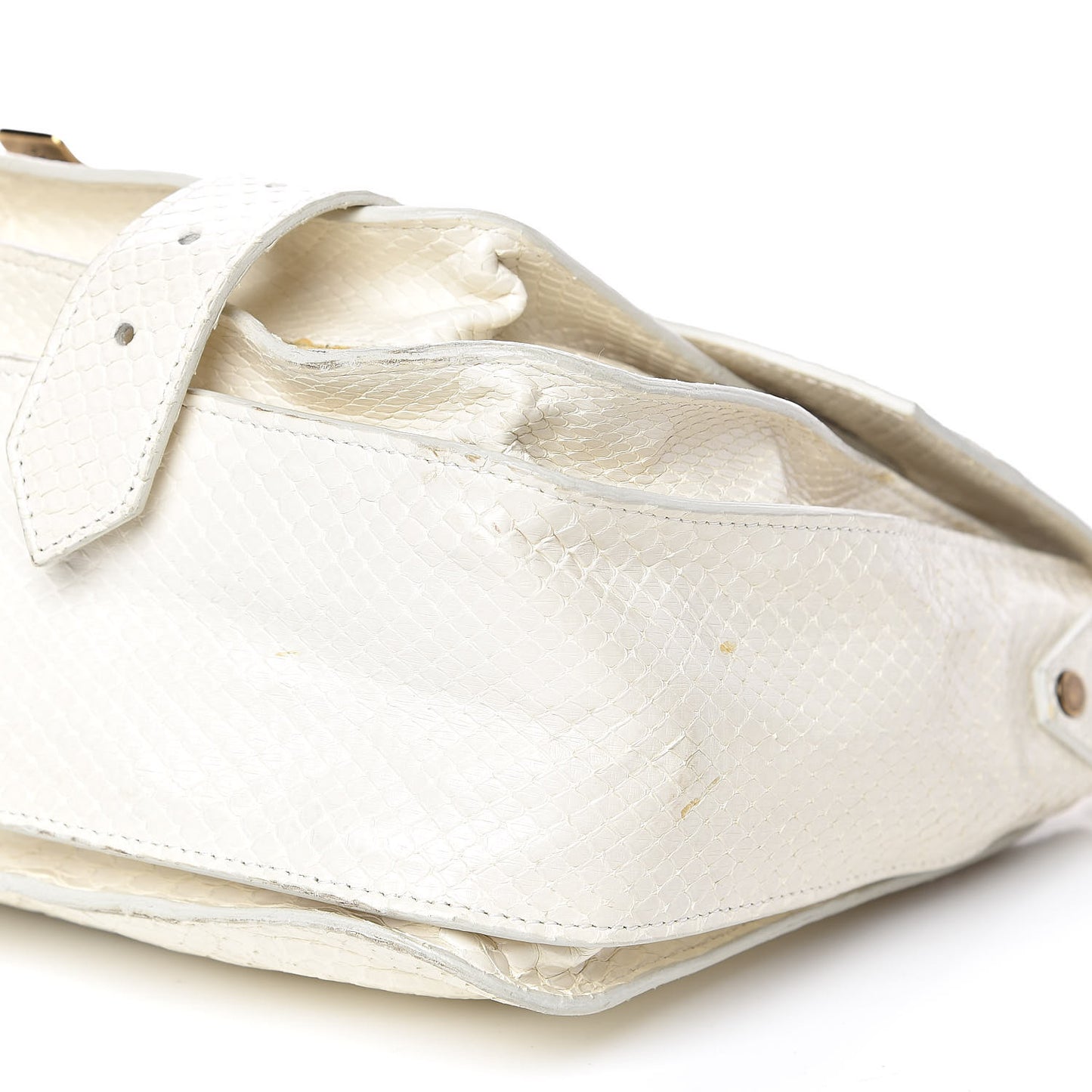 Snakeskin Calfskin Embossed Medium PS1 Satchel White