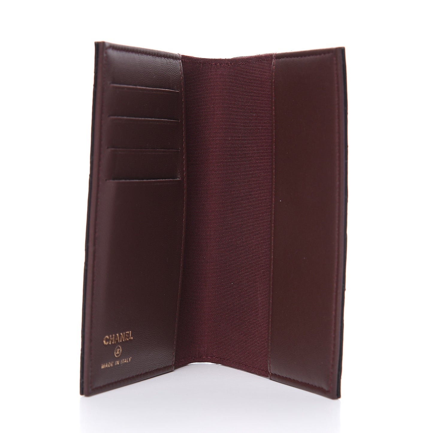 Lambskin Quilted Passport Holder Black