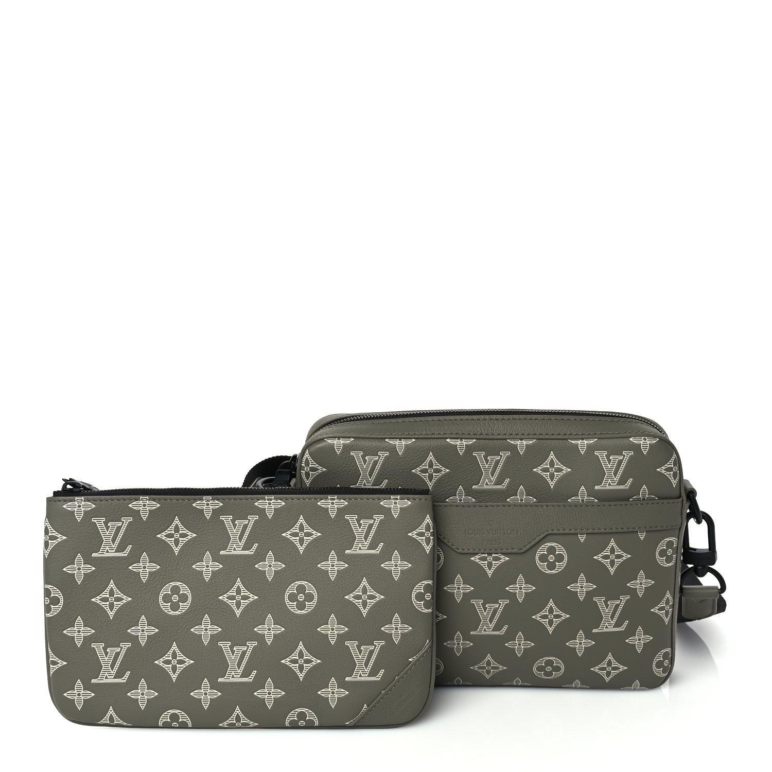Louis Vuitton Monogram Shadow G65 Trio Messenger  Olive Green 3 of 10