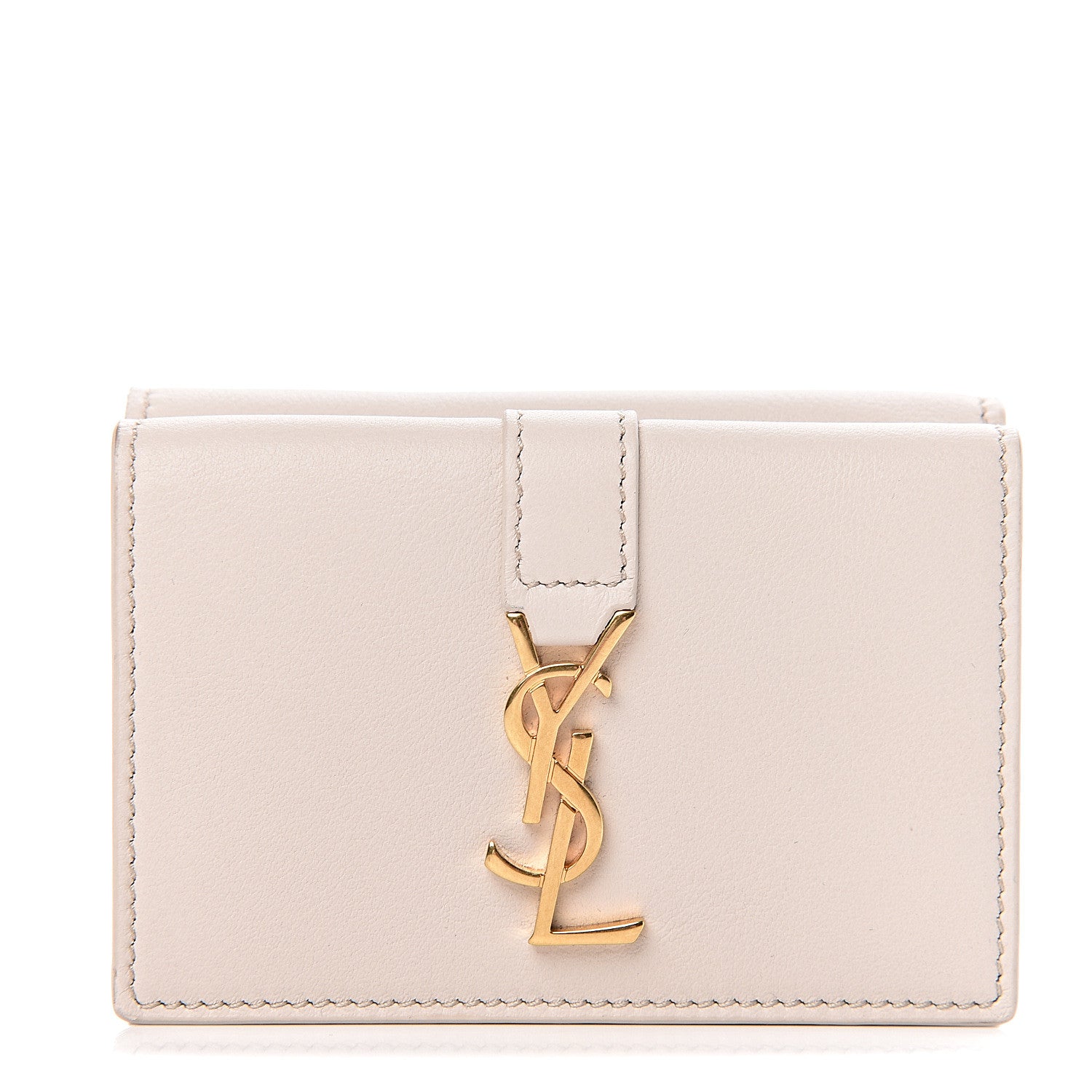 Saint Laurent Smooth Calfskin Monogram Tiny Line Wallet White 1 of 7