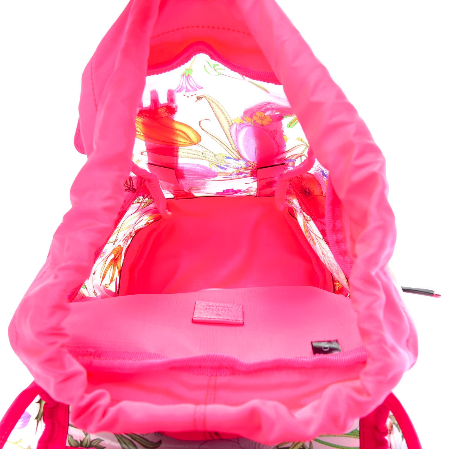 Gucci PVC Floral Double Buckle Backpack Fuchsia 4 of 10