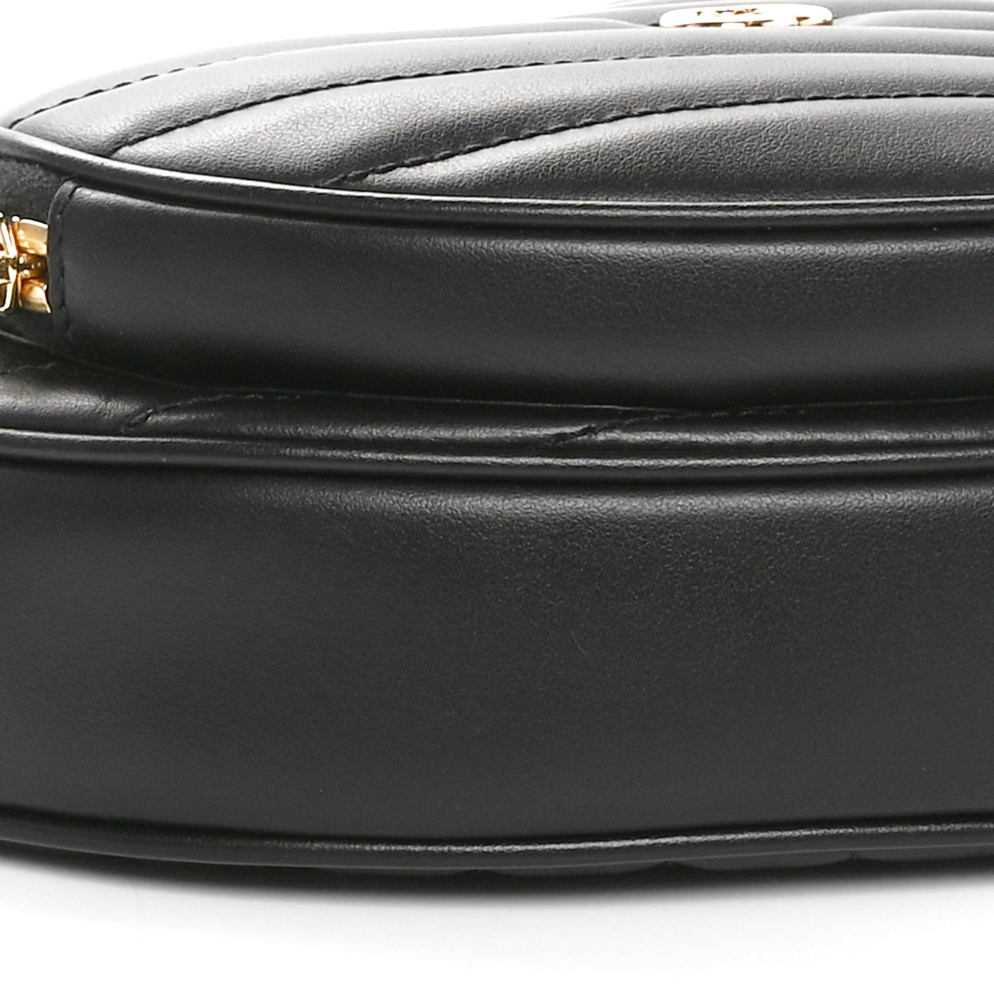 Calfskin Matelasse Diagonal Mini Interlocking G Heart Shoulder Bag Black