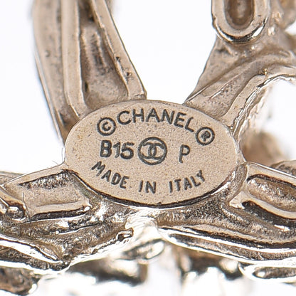 Chanel Crystal CC Earrings Gold 3 of 3