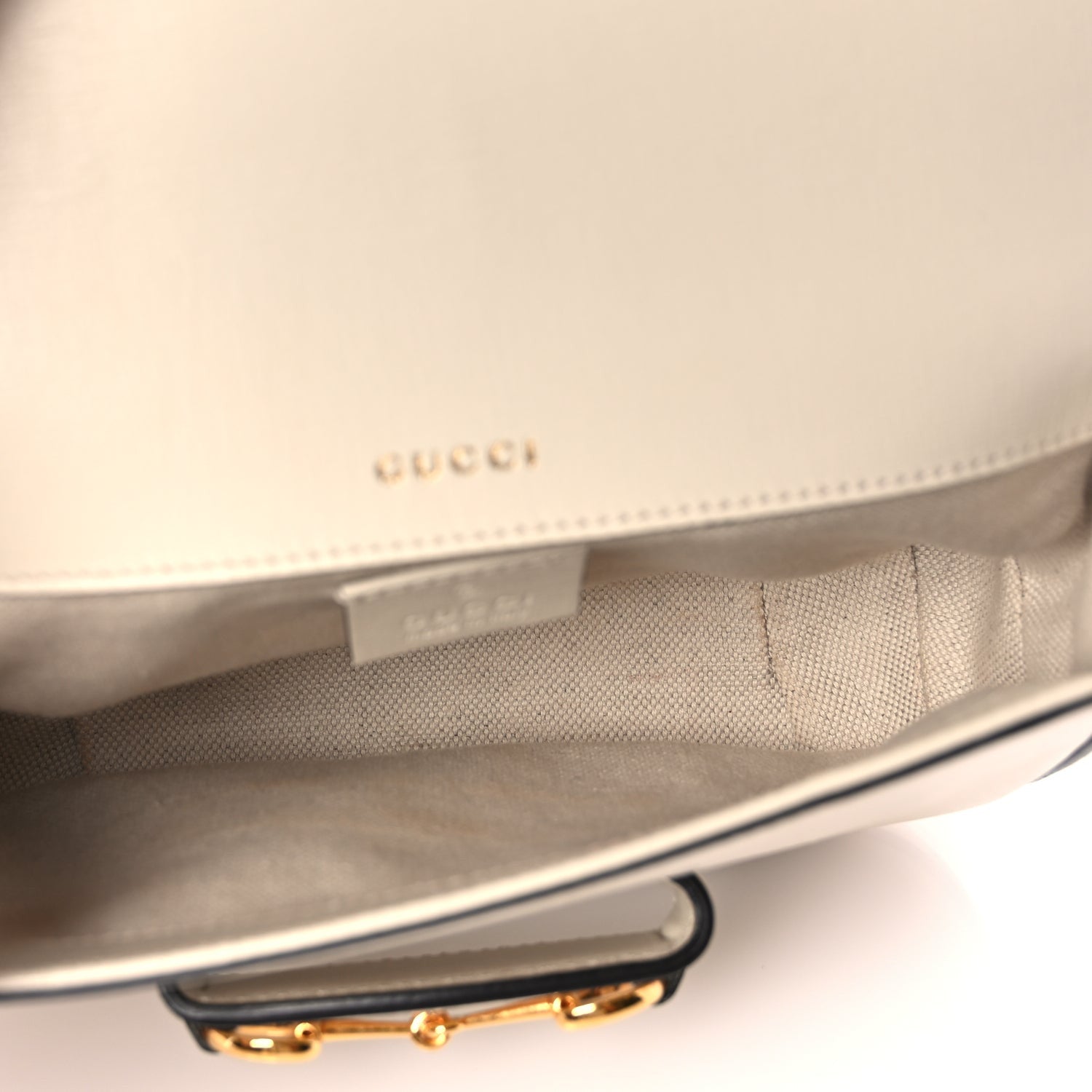 Gucci Azalea Calfskin Web Mini Horsebit 1955 Shoulder Bag Mystic White 4 of 9