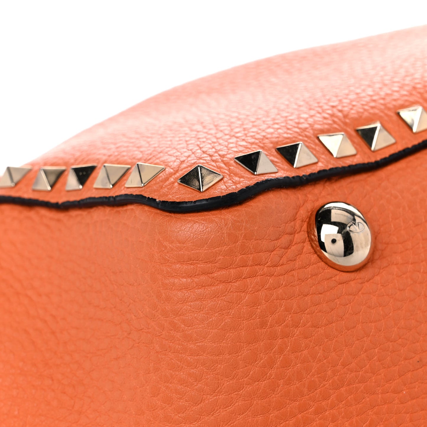 Pebbled Calfskin Medium Rockstud Tote Melon Sorbet