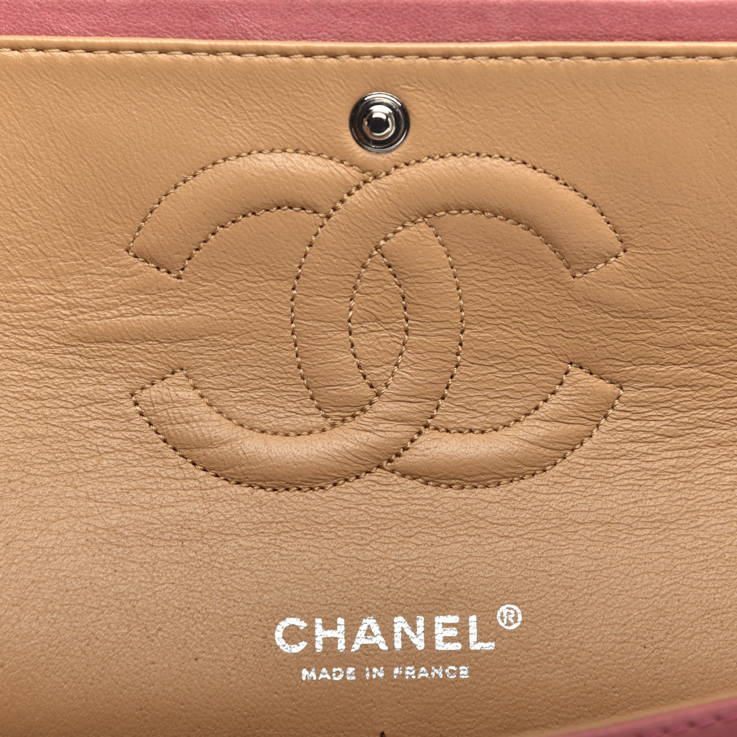 Washed Lambskin Quilted Medium Double Flap Bijoux Chain Pink