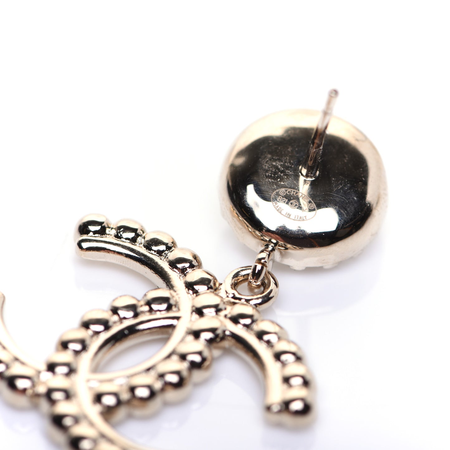 Crystal Pearl Bow-tiful CC Drop Earrings Gold