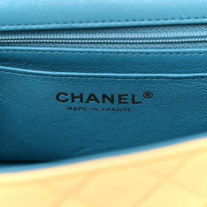 Chanel Lambskin Quilted Mini Rectangular Flap Yellow Blue 6 of 11