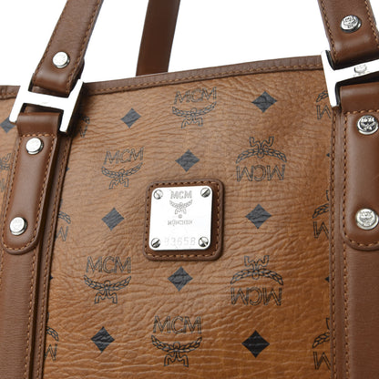 MCM Visetos Shopping Tote Cognac 9 of 10