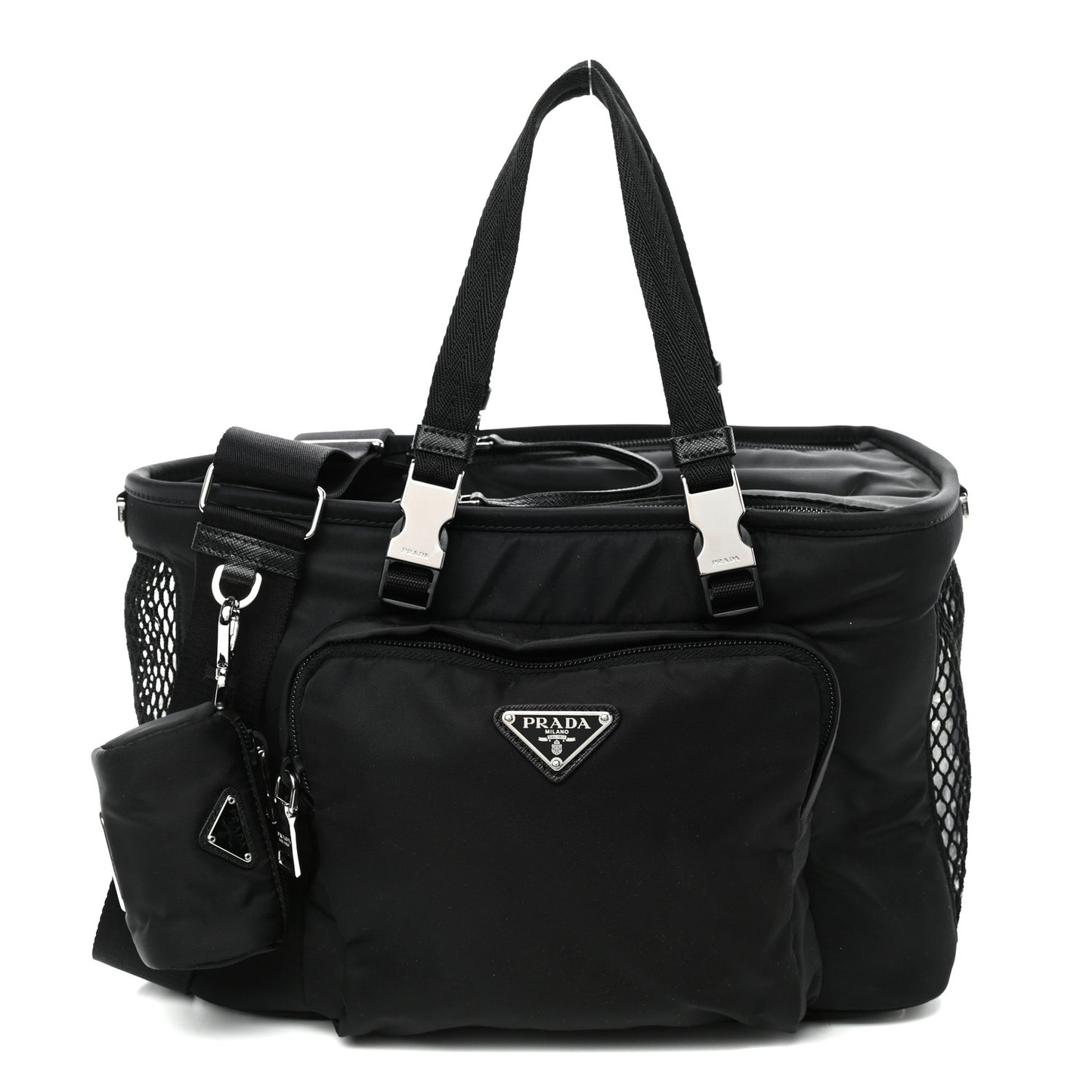 Tessuto Nylon Saffiano Pet Bag Black