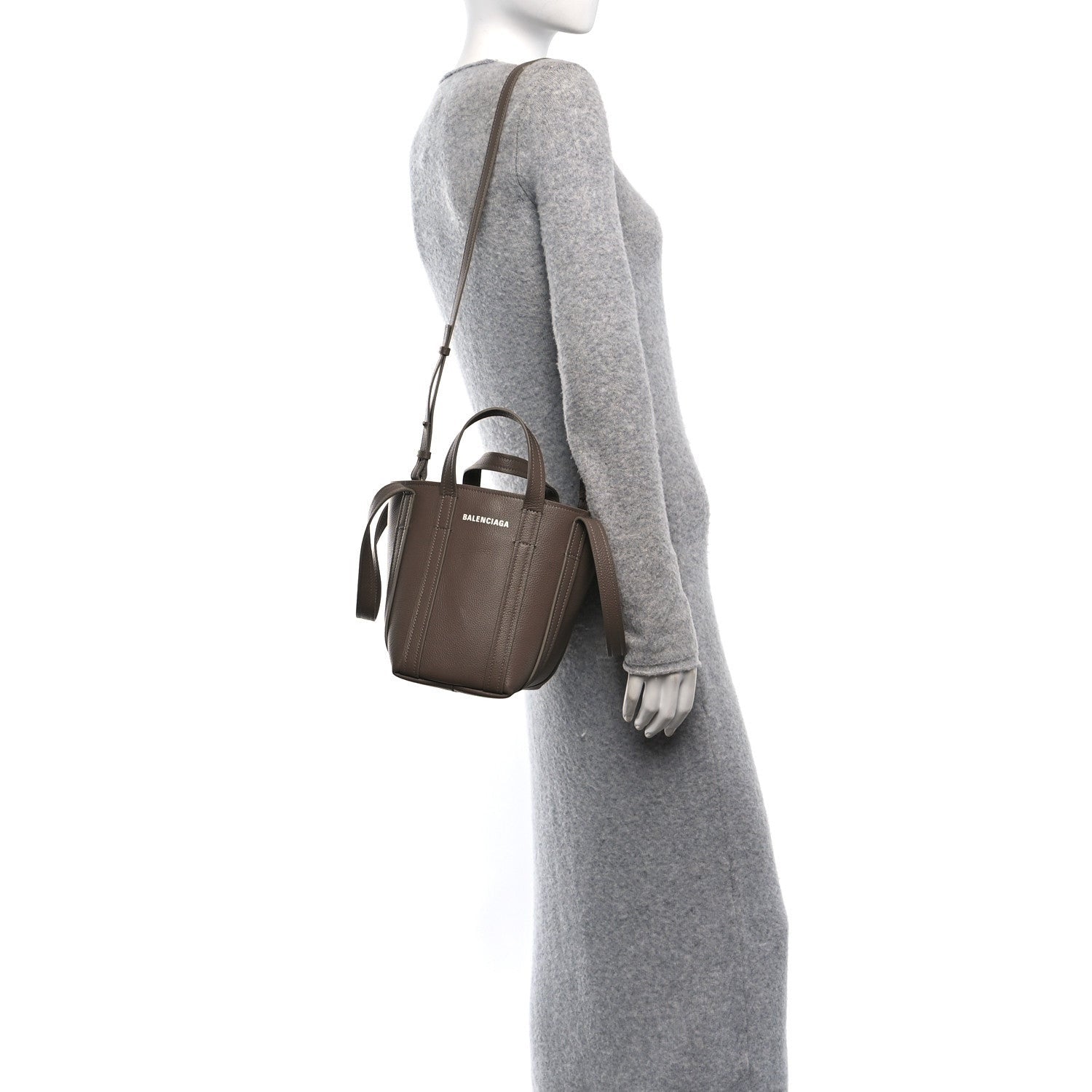 Balenciaga Grained Calfskin XS Everyday North South Shoulder Tote Bag Brown 2 of 7